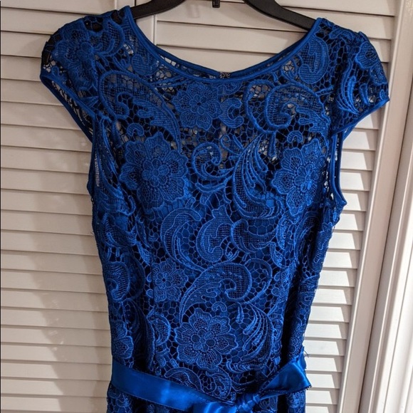 Royal Blue Lace Dress - Picture 3 of 4